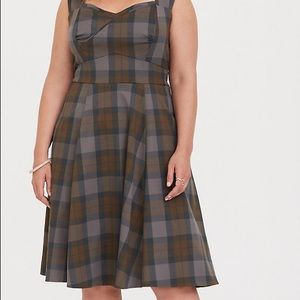 OUTLANDER TARTAN WRAP BODICE SWING DRESS